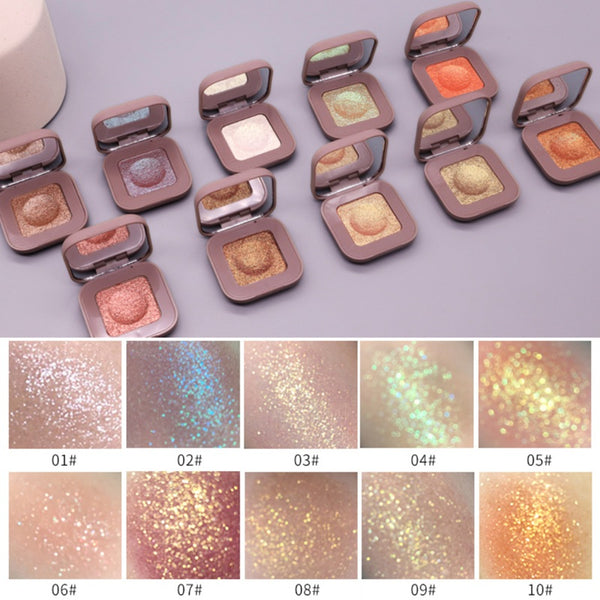 NOVO 10 Colors Glitter Eyeshadow Gel Metallic Powder Pigment Perfume Shining Cosmetics Eye Makeup Highlighter Creamy Palette