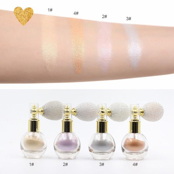 Makeup High-gloss Glitter Powder 4 Color Atomiser Perfume Bottle Spray Shiny Glitters for Arm Face Hair