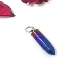 EDC Bullet Necklace Titanium Alloy Waterproof Box Cart Safe Pill Box Portable Pure Titanium Hollow Pendant Can Hold Perfume