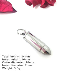 EDC Bullet Necklace Titanium Alloy Waterproof Box Cart Safe Pill Box Portable Pure Titanium Hollow Pendant Can Hold Perfume