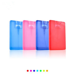 20ml Plastic Credit Card Shape Pocket Size Flat Spray Bottle for Perfume Women Cosmetic Disposable Atomizer Cap Pot